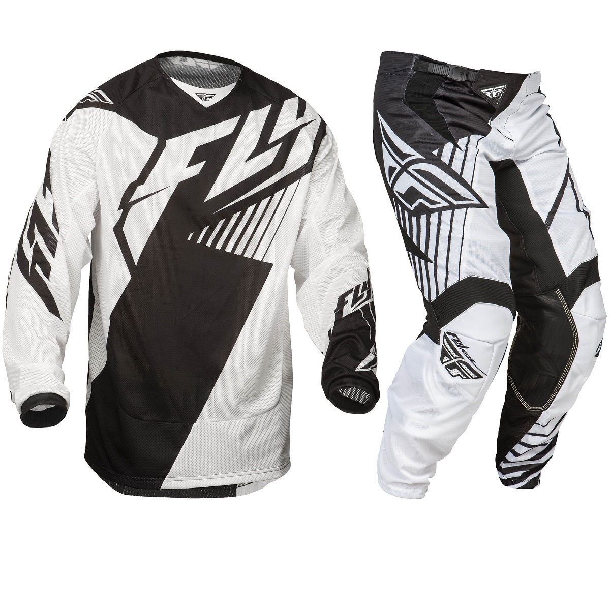 Fly Racing 2016 Mx Kinetic Mesh Vented Black White Motocross Dirt Bike Gear Set | eBay