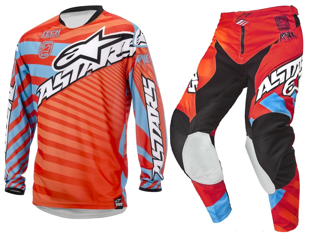 Alpinestars 2015 Youth Mx Racer Braap Red Orange Motocross Bike Kids