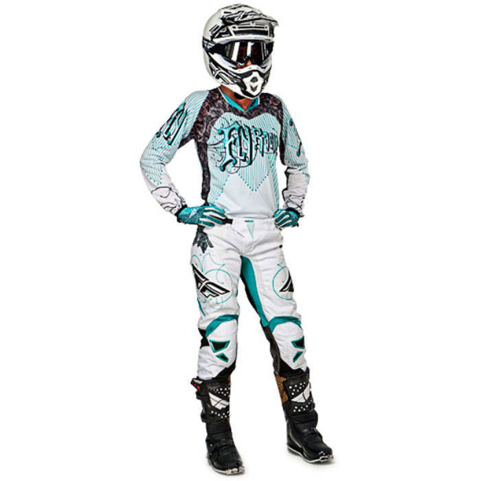 Fly Racing Ladies NEW 2016 Mx Kinetic Race Teal White Womens Motocross ...