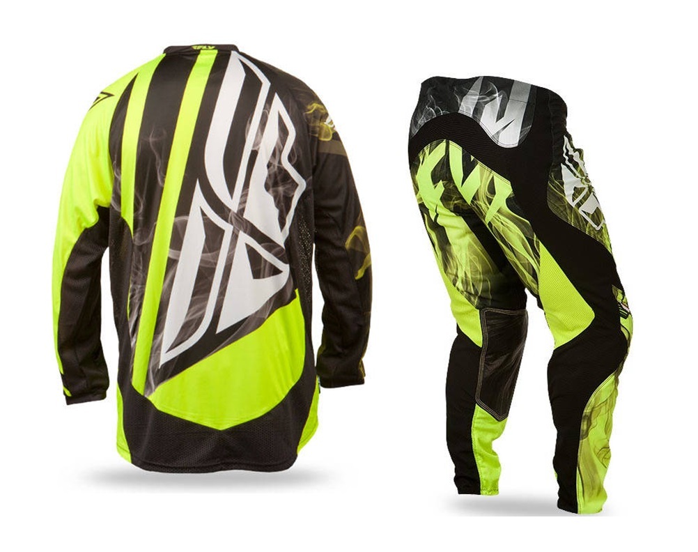 Fly Racing Mx 2015 Lite Black Hi-Vis Adult Motocross Dirt Bike BMX MTB ...
