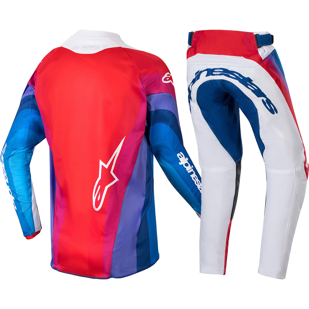 Alpinestars 2024 Racer Pneuma Blue/Mars Red/White Kids Gear Set at