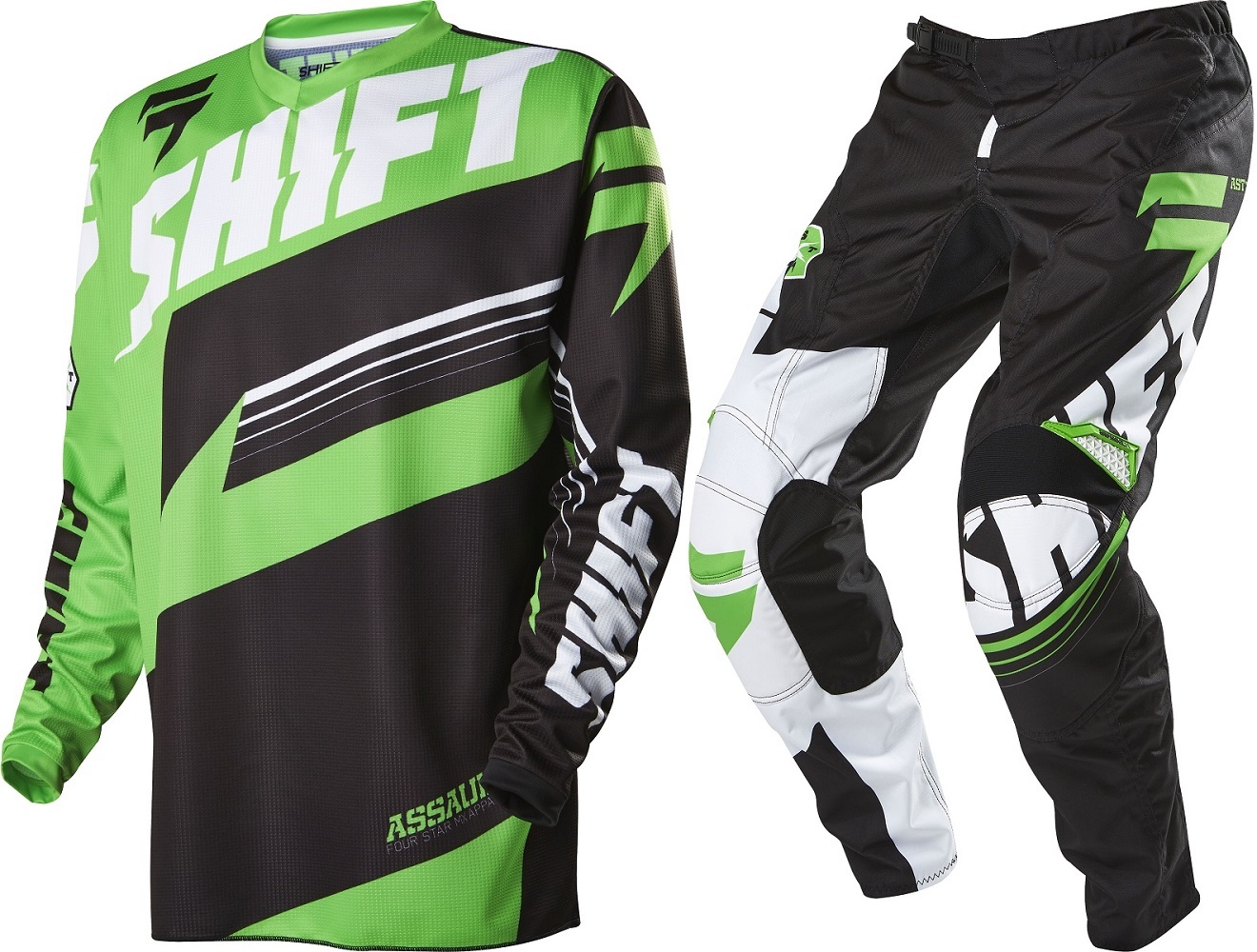 Shift NEW 2016 Mx Assault Green Black Jersey Pants Motocross Dirt Bike ...