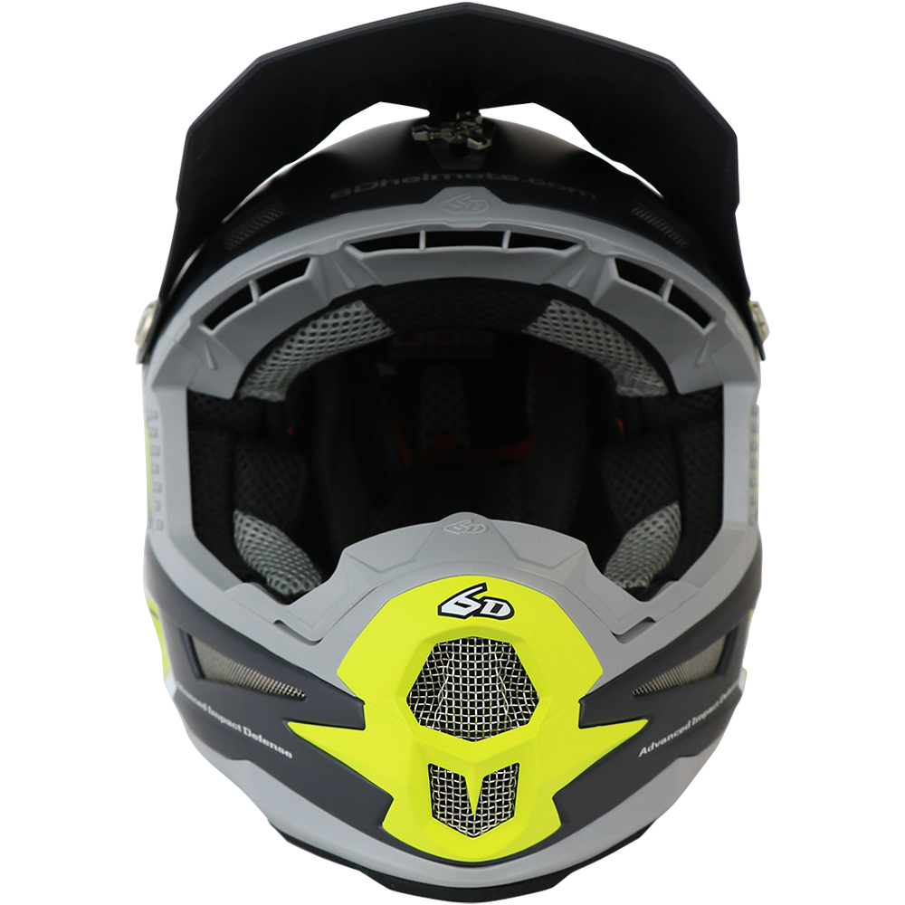 6D Helmets NEW Mx ATR-1 Edge Citrus Grey ODS Dirt Bike Motocross Helmet ...