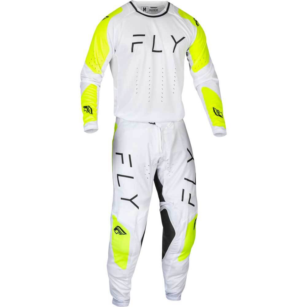 Fly Racing 2024 Evo White/Hi-Vis Gear Set at MXstore