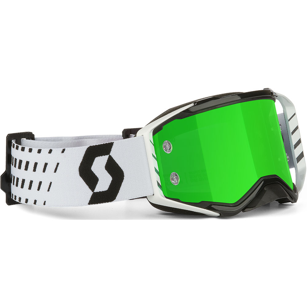 Scott Prospect MX Black/White Green Chrome Motocross Dirt Bike Goggles ...