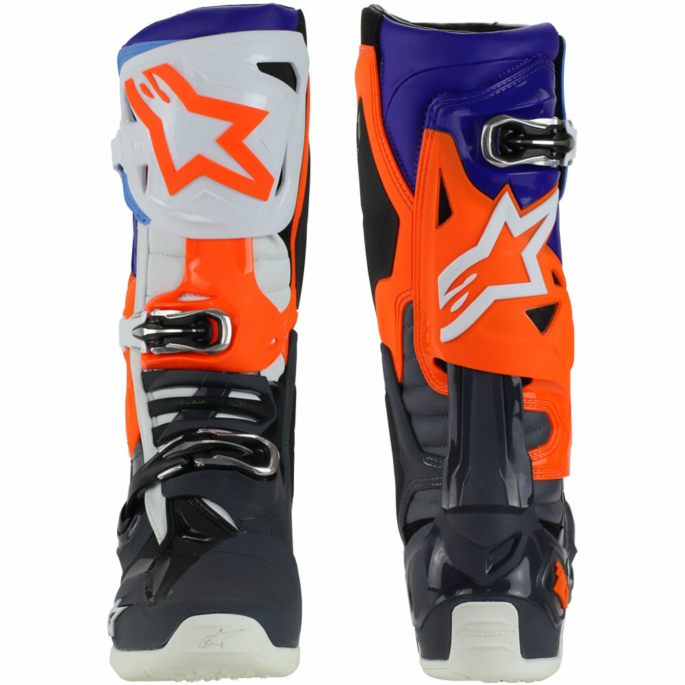 Alpinestars 2019 Tech 10 Grey/Orange/Blue Boots at MXstore