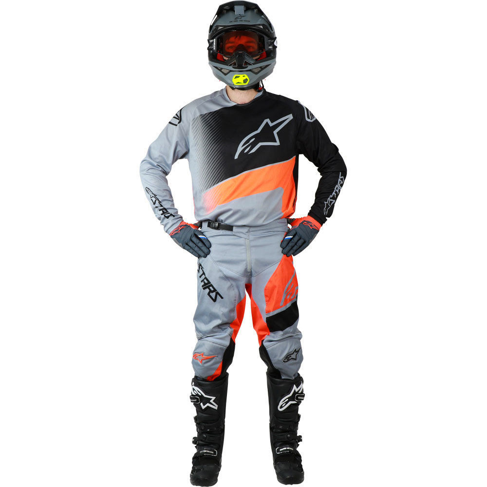 NEW Alpinestars 2019 MX Gear Racer Supermatic Grey FLO Orange Motocross ...