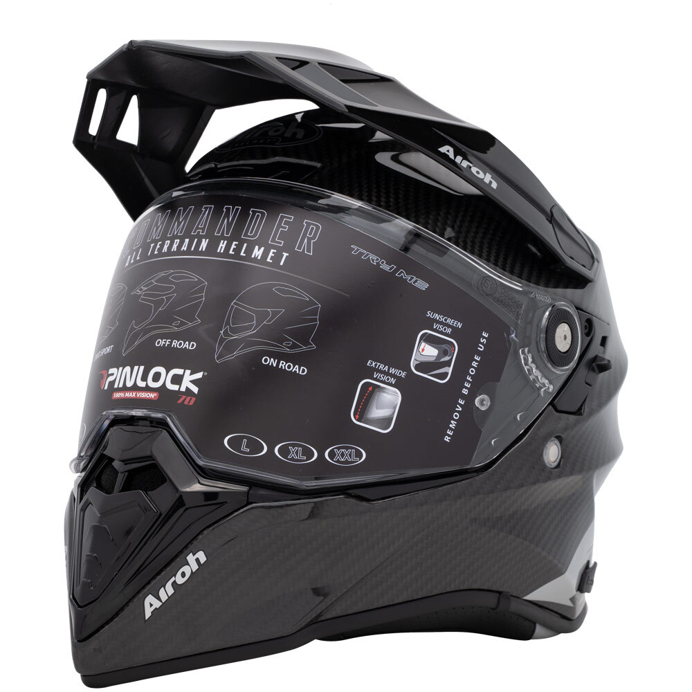 Airoh On-off Commander Helmet Carbon Gloss CM99 Full Face Helmets