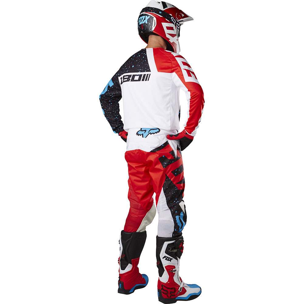 FOX Racing 2017 MX NEW 180 Nirv RED White Blue Jersey Pants Motocross ...