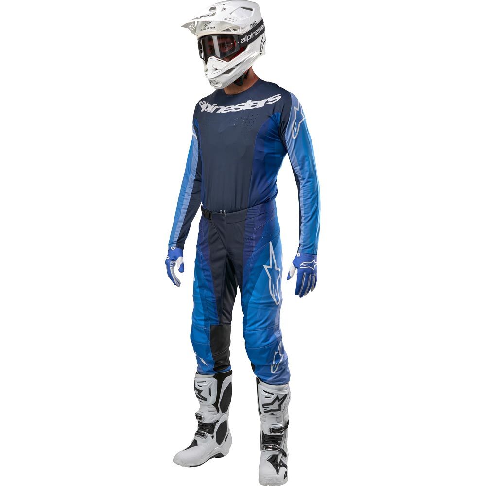 Alpinestars 2024 Techstar Pneuma Dark Navy/Light Blue Gear Set At MXstore