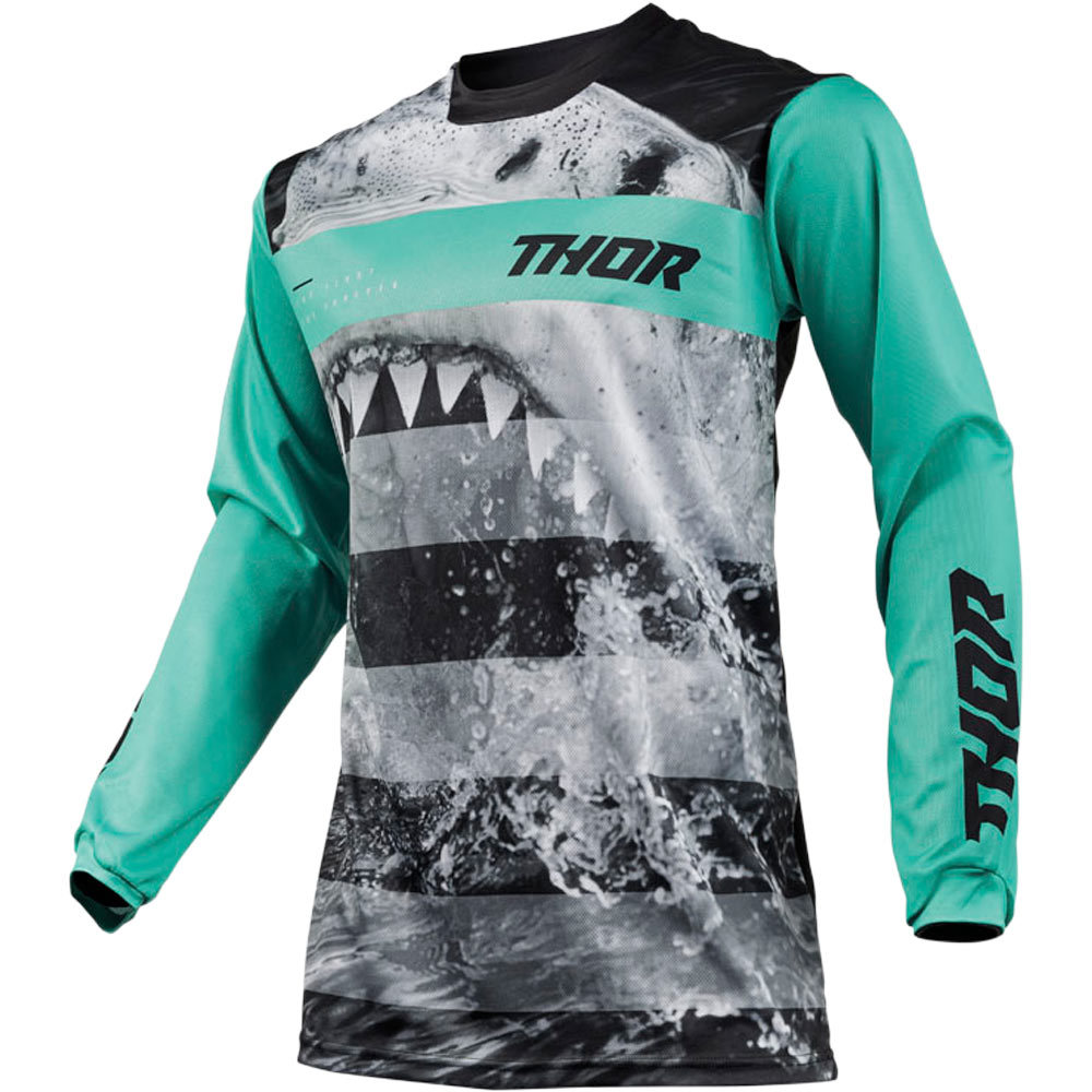 Download NEW Thor MX Youth 2019 Pulse Jaws Shark Mint Black Kids Motocross Gear Set | eBay