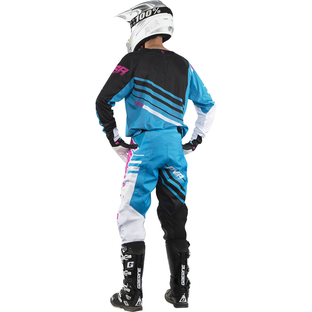 Answer 2017 Mx Gear NEW Alpha Cyan Blue White Black Dirt Bike Motocross ...