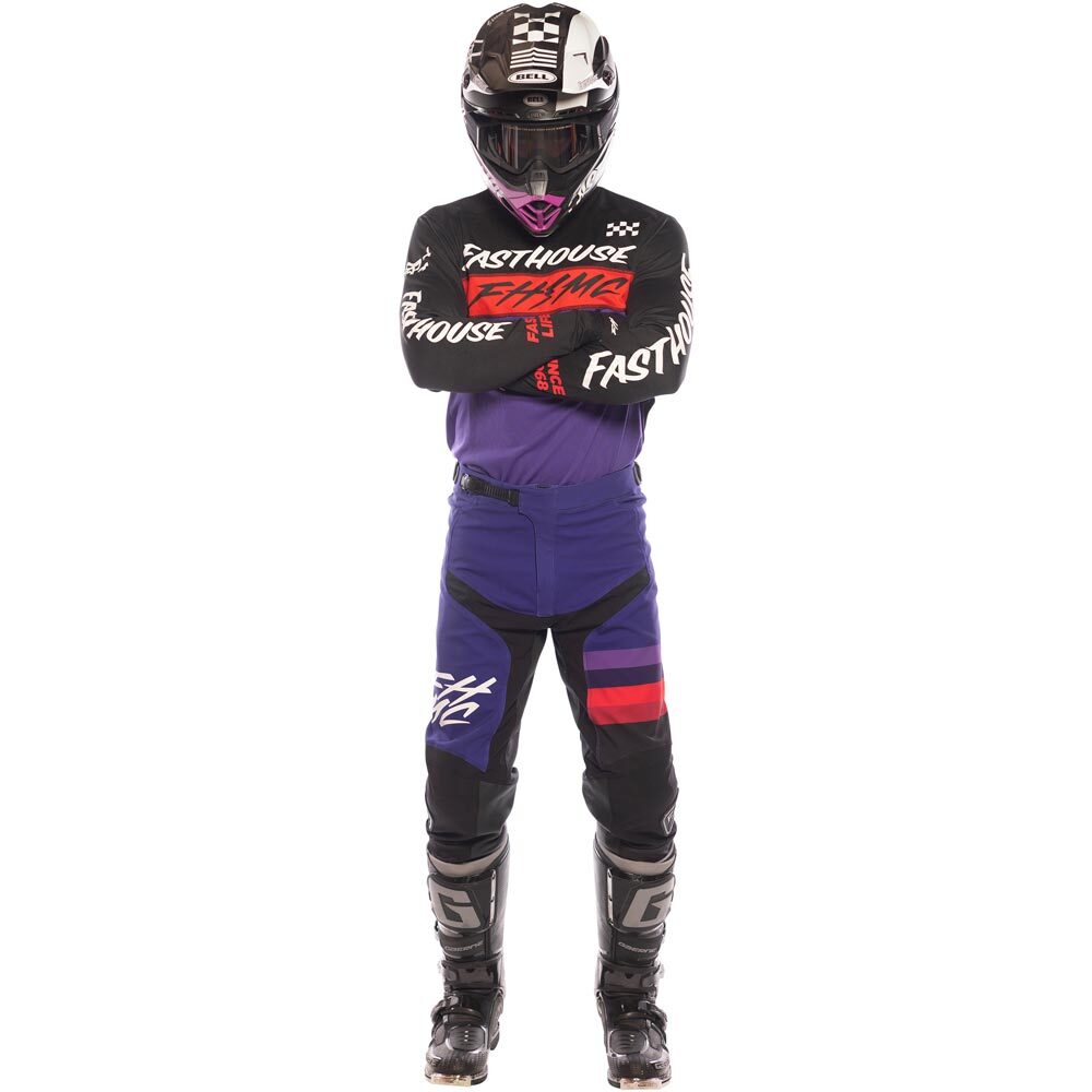 Fasthouse 2024 Elrod Evoke Black/Purple Gear Set at MXstore