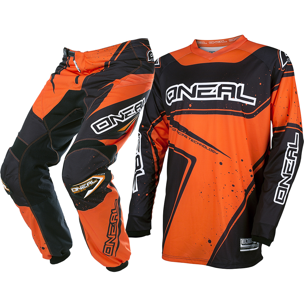 Download Oneal 2017 NEW Mx Element Jersey Pants Dirt Bike Black Orange Motocross Gear Set | eBay