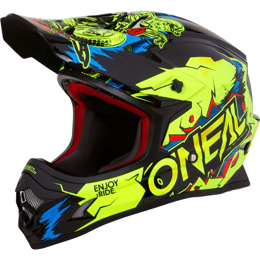 Oneal 2020 3 Series Villain Neon Yellow Kids Helmet at MXstore