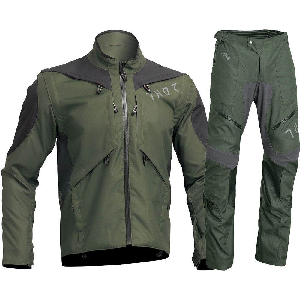 Thor 2023 Terrain ArmyCharcoal Jacket  Over The Boot Pants at MXstore