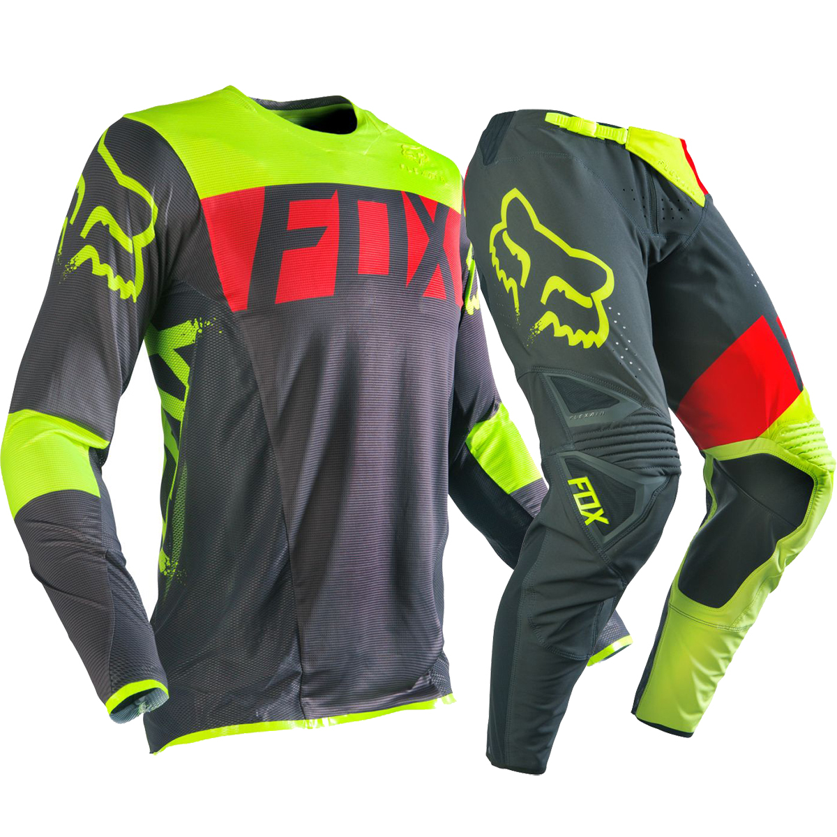 Fox Racing NEW 2016 Mx Flexair Libra Dirt Bike Grey Yellow Motocross