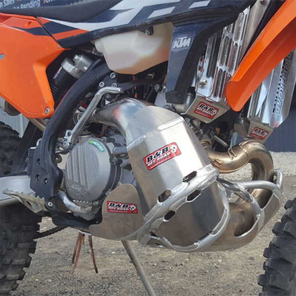 B&B Offroad KTM 250/300 EXC 17-19 Pipe Guard Bash Plate Combo At MXstore