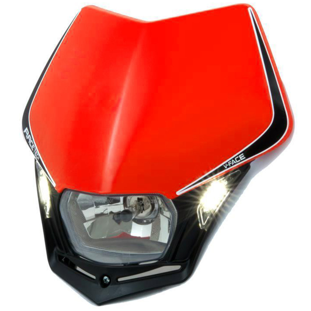 Racetech V-Face LED Red Headlight at MXstore