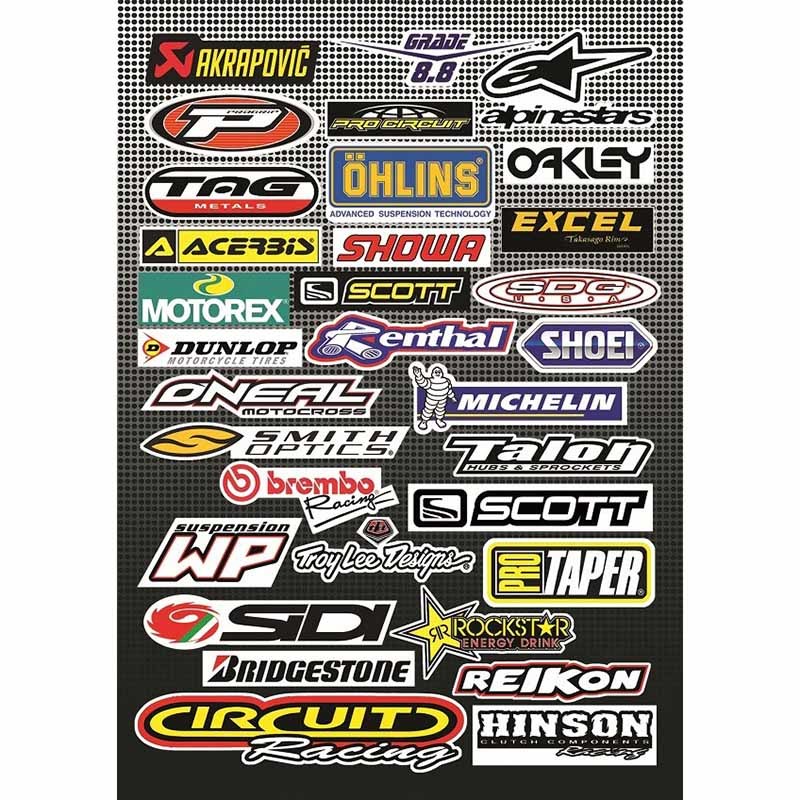 NEW MCS MX Generic Motocross Dirt Bike Sticker Sheet 32 assorted ...