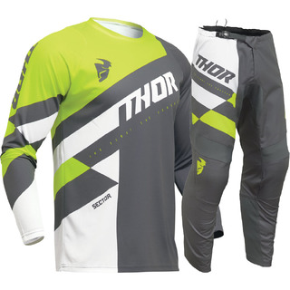 Thor 2024 Sector Checker Grey/Acid Jersey at MXstore