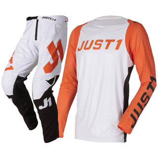 JUST1 J-Flex Adrenaline White/Orange Pants at MXstore